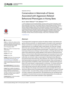 Conservation in Mammals of Genes Associated with Aggression