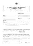 Single Membership Application Form
