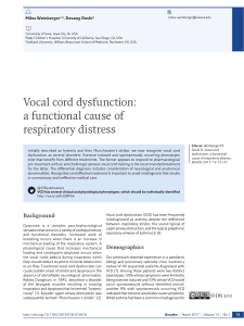 Vocal cord dysfunction: a functional cause of respiratory
