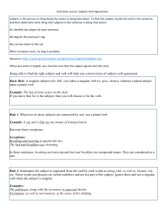 Subject-Verb Agreement