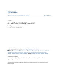 Atomic Weapons Program, Soviet - Purdue e-Pubs