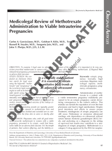 Medicolegal Review of Methotrexate Administration to Viable