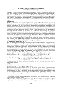 Problem Fields in Elementary Arithmetic