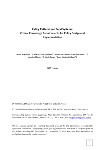 Eating Patterns and Food Systems - CCAFS