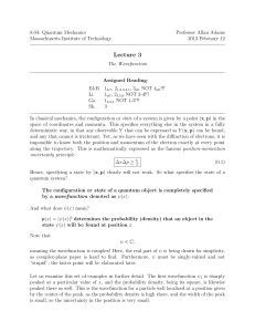 Lecture 3: The Wave Function