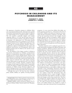 psychosis in childhood and its management