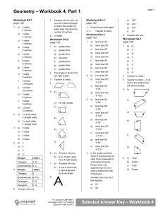 Geometry – Workbook 4, Part 1