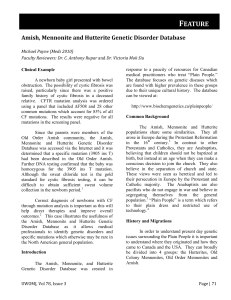 Amish, Mennonite and Hutterite Genetic Disorder Database
