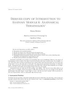 Derived copy of Introduction to Anatomy Module 6