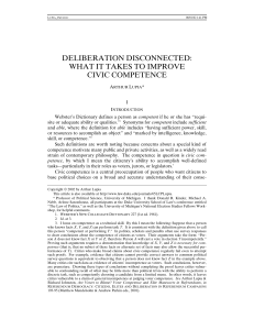 Deliberation Disconnected - Duke Law Scholarship Repository