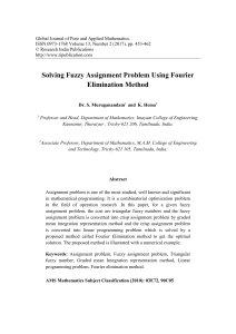 Solving Fuzzy Assignment Problem Using Fourier Elimination Method