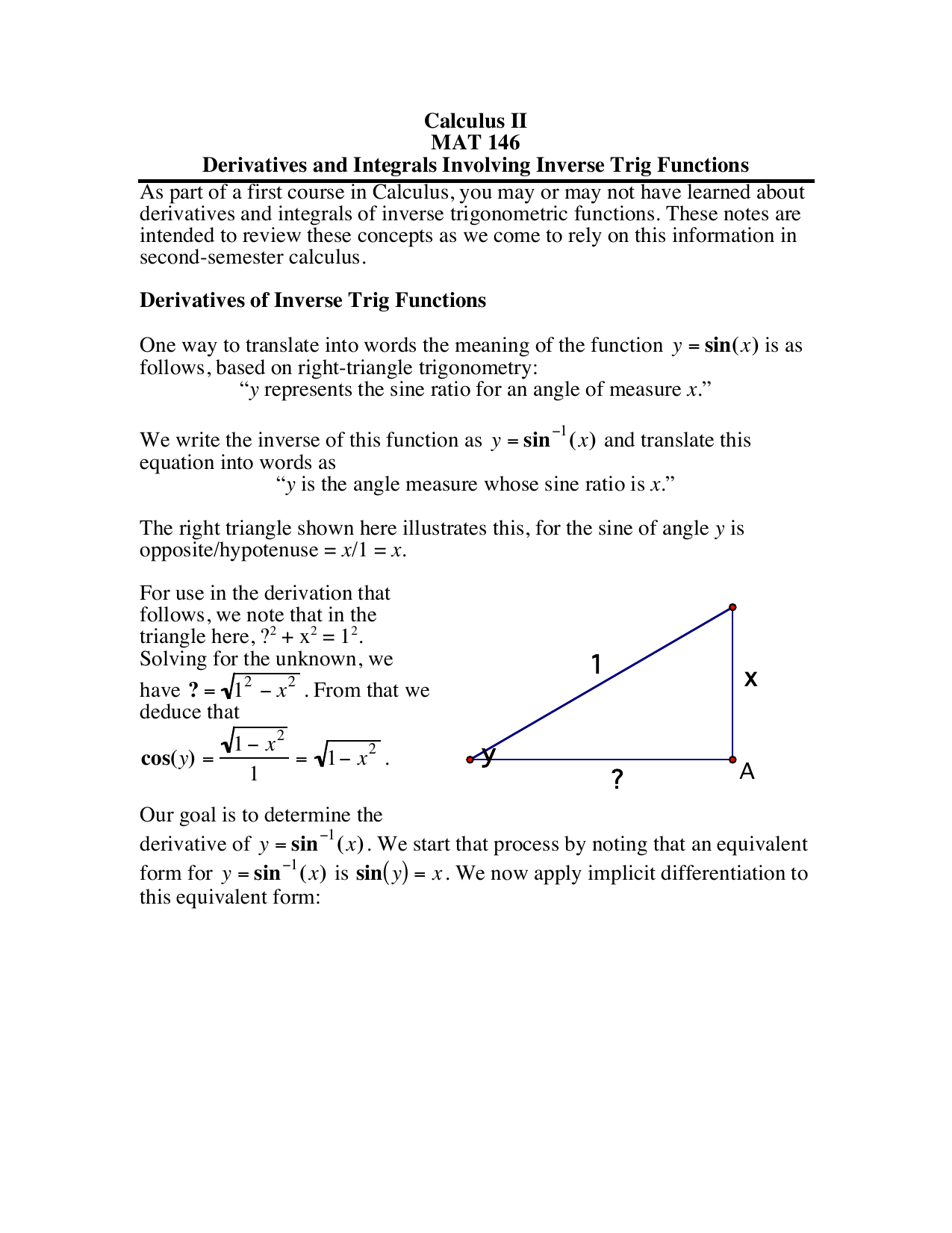 Derivatives And Integrals Of Trig Functions Chart