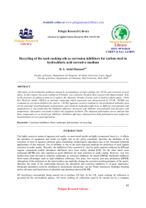 Recycling of the used cooking oils as corrosion inhibitors