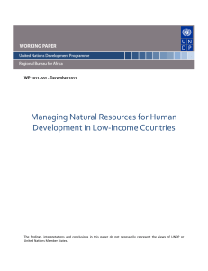 Managing Natural Resources for Human Development in