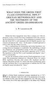 what does the greek first class conditional imply? gricean