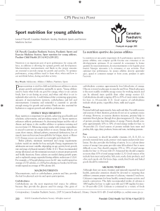 Sport nutrition for young athletes