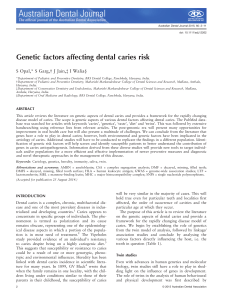 Genetic factors affecting dental caries risk