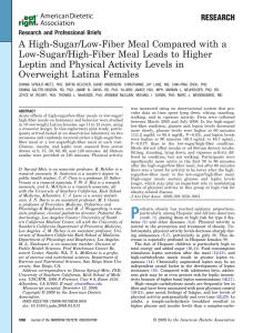 A High-Sugar/Low-Fiber Meal Compared with a