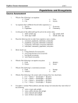 Populations and Ecosystems Course Assessment