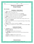 Earth`s Landforms Study Guide