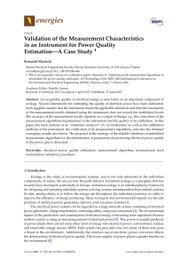 Validation of the Measurement Characteristics in an Instrument for