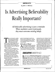 Is Advertising Believability Really Important? - AMA