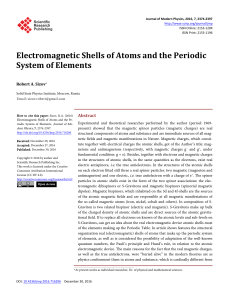 Electromagnetic Shells of Atoms and the Periodic System of Elements