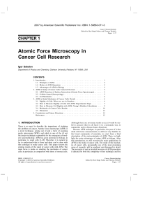 Atomic Force Microscopy in Cancer Cell Research