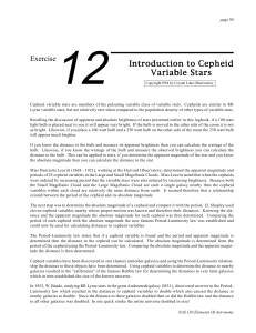 12 Introduction to Cepheid Variable Stars Exercise