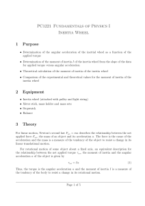 PC1221 Fundamentals of Physics I Inertia Wheel 1 Purpose 2