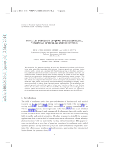 Optimum topology of quasi-one dimensional nonlinear optical