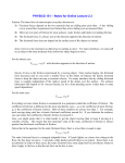 PHYSICS 151 – Notes for Online Lecture 2.3