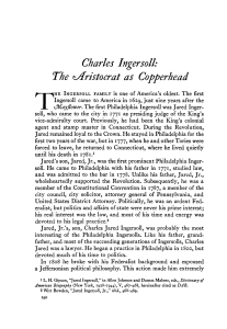 Charles Ingersoll: The ^Aristocrat as Copperhead