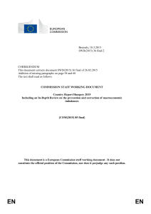 EUROPEAN COMMISSION Brussels, 18.3.2015 SWD(2015) 36 final