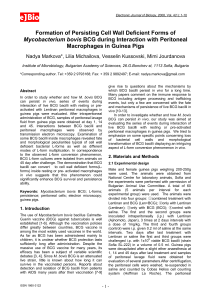 Formation of Persisting Cell Wall Deficient Forms of Mycobacterium