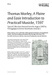 Thomas Morley, A Plaine and Easie Introduction to Practicall