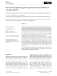 How do bryophytes govern generative recruitment of vascular plants?