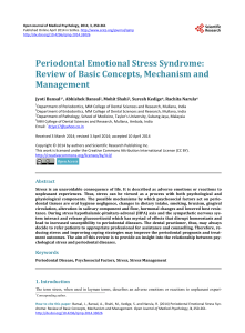 Periodontal Emotional Stress Syndrome
