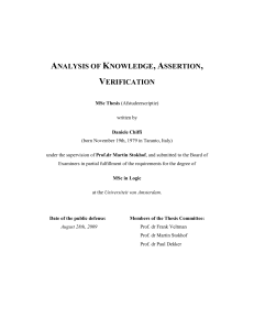 analysis of knowledge, assertion, verification