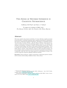 Two Kinds of Reverse Inference in Cognitive Neuroscience