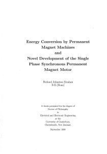 Energy conversion by permanent magnet machines and novel