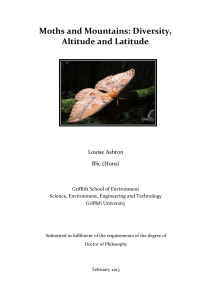 Moths and Mountains: Diversity, Altitude and Latitude