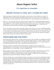 About Organic Sulfur