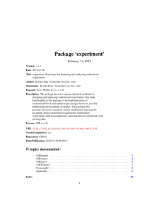 Package `experiment`