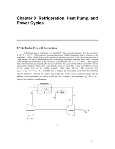 Chapter 8 Refrigeration, Heat Pump, And Power Cycles