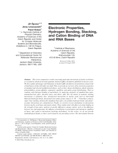 Electronic properties, hydrogen bonding, stacking, and cation
