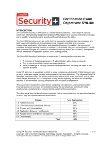 Certification Exam Objectives: SY0-401