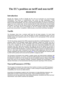 The EU`s position on tariff and non-tariff measures