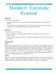 Module 6: Enzymatic Function