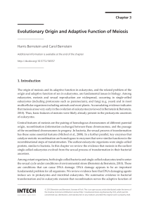 Evolutionary Origin and Adaptive Function of Meiosis